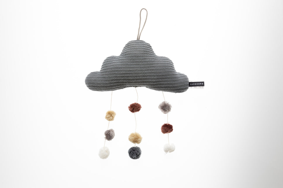 <tc>Bamboom</tc> Pendentif musical Bébé Nuages Lune Étoiles Gris