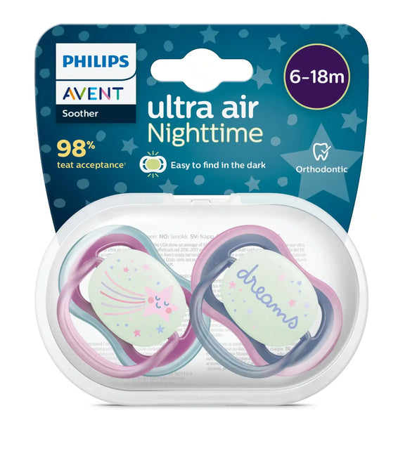 <tc>Philips Avent</tc> Fop<tc>tétine</tc> +6 mois Air Night Star/Dream