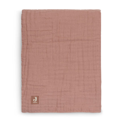 <tc>Jollein</tc> Couverture de berceau en coton froissé bois de rose 120x120cm