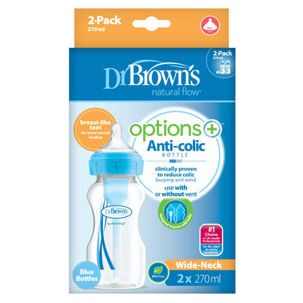 <tc>Dr. Brown's</tc> Options + Bouteille à col large 270ml duopack bleu