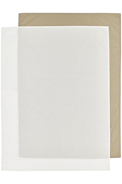 <tc>Meyco</tc> Serviette de berceau 2St Blanc cassé Taupe