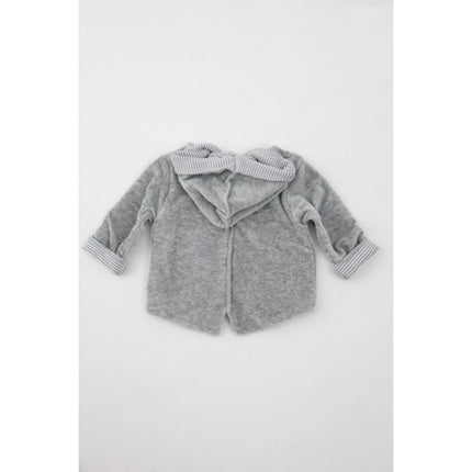 <tc>Bamboom</tc> Cardigan bébé avec capuche en velours gris Mele