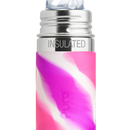 <tc>Pura</tc> Thermos Flask Spout<tc>tétine</tc> Acier inoxydable 260Ml Set Pink Swirl 4 piece