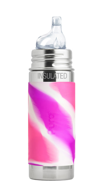 <tc>Pura</tc> Thermos Flask Spout<tc>tétine</tc> Acier inoxydable 260Ml Set Pink Swirl 4 piece