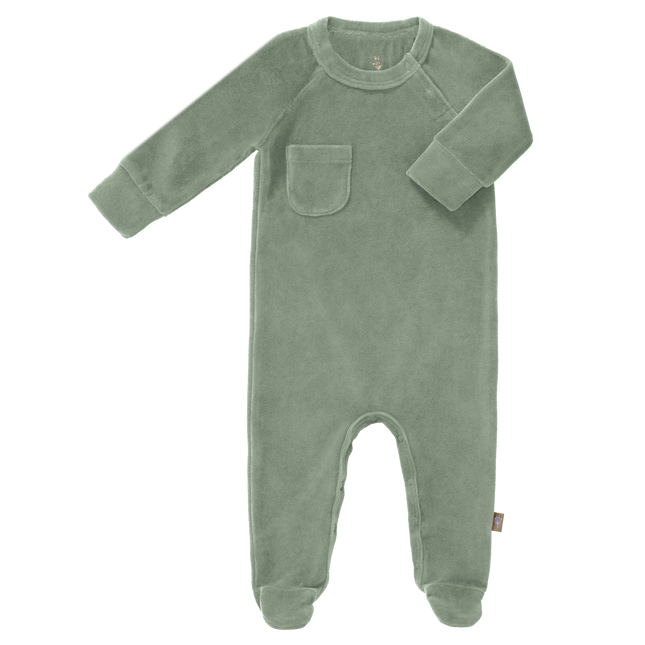 <tc>Fresk</tc> Pyjama bébé en velours avec pied vert forêt