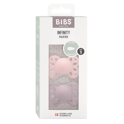 <tc>BIBS</tc> <tc>tétine</tc> Taille 1 Silicone Symétrique Fleur/Lilas foncé 2pcs