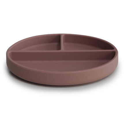 <tc>Mushie</tc> Assiette bébé en silicone Mauve nuageux