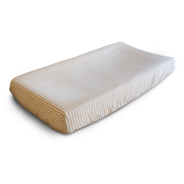 <tc>Mushie</tc> Housse de matelas à langer Rayures naturelles