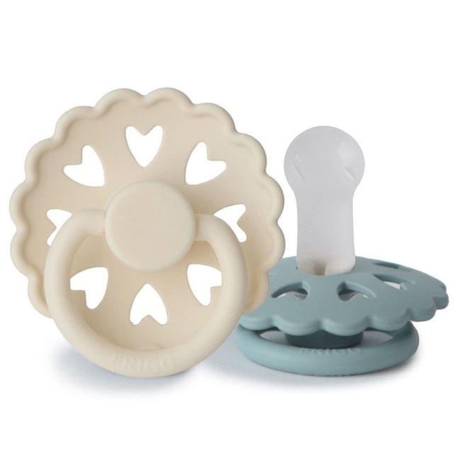 <tc>Frigg</tc> <tc>tétine</tc> Taille 2 Canard de conte de fées/Ole Lukoie Silicone 2-Pack