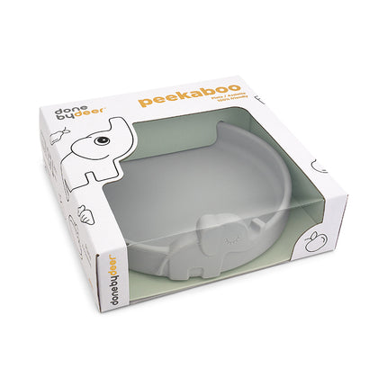 <tc>Done by Deer</tc> Assiette bébé Peekaboo Elphee Grey