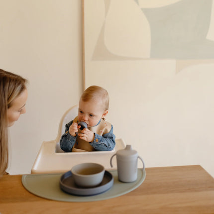 <tc>Mushie</tc> Bébé plaque bleu poudre