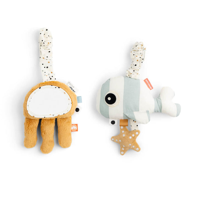 <tc>Done by Deer</tc> Jeu de jouets suspendus Sea Friends Bleu/Moutarde 2pcs