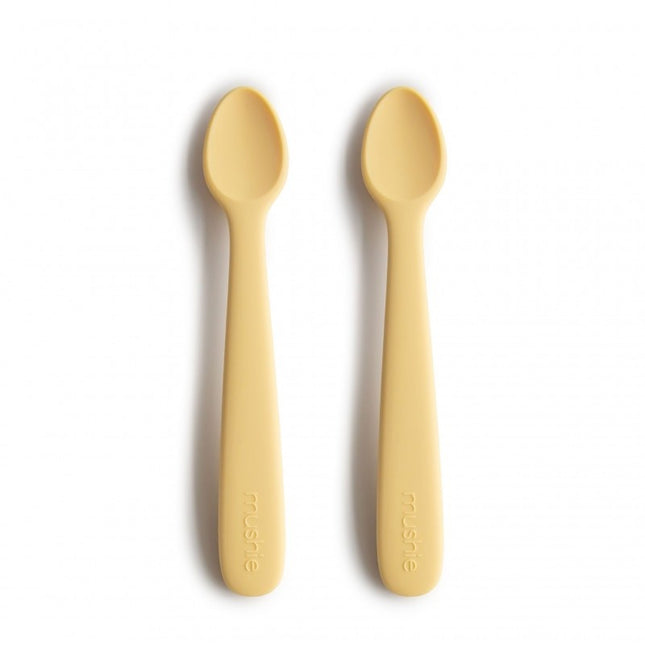 <tc>Mushie</tc> Cuillère à bébé Jonquille pâle 2pcs