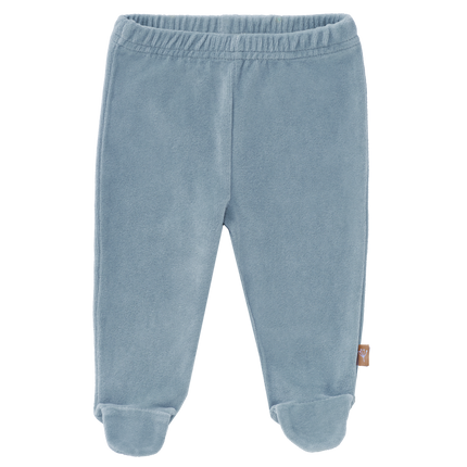 <tc>Fresk</tc> Pantalon de bébé en velours avec pieds Bleu brouillard