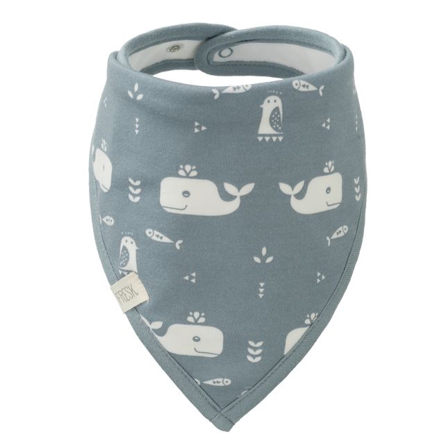 <tc>Fresk</tc> Bavoir Bandana Baleine Bleu Brouillard