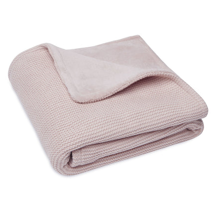 <tc>Jollein</tc> Couverture de berceau Basic Knit Rose pâle/Fleece 75x100cm