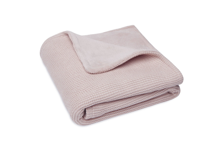 <tc>Jollein</tc> Couverture de berceau Basic Knit Rose pâle/Fleece 75x100cm