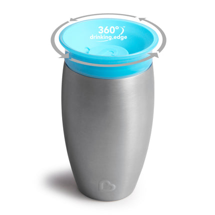 <tc>Munchkin</tc> Tasse à boire Miracle Sippy Cup Bleu Acier inoxydable