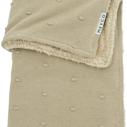 <tc>Meyco</tc> Couverture de berceau Teddy Mini nœuds Sable