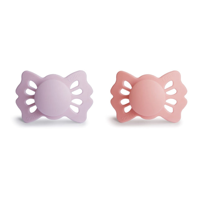 <tc>Frigg</tc> <tc>tétine</tc> Taille 1 Lucky Soft Lilas/Pretty Peach Silicone 2-Pack