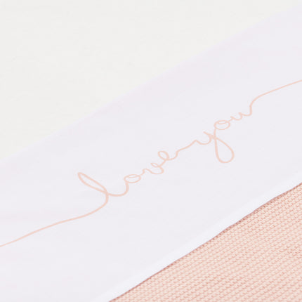 <tc>Jollein</tc> Serviette de berceau Love You Rose pâle 75x100cm