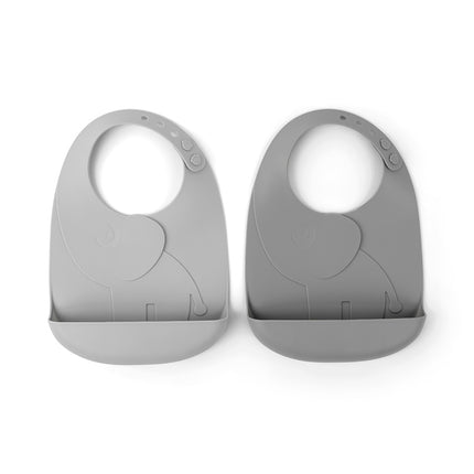 <tc>Done by Deer</tc> Bavoir Peekaboo Elphee Gris 2pcs