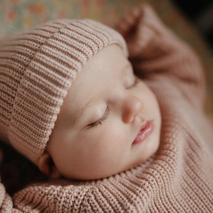 <tc>Mushie</tc> Bonnet de bébé Chunky Knit Blush