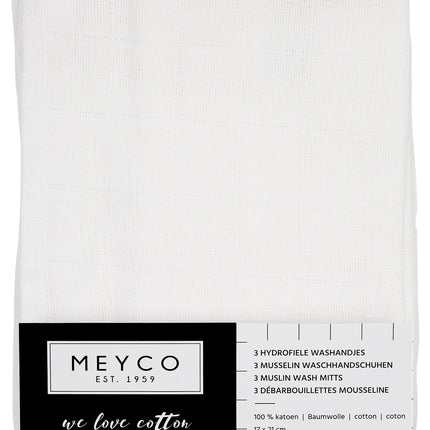 <tc>Meyco</tc> Gant de toilette 3St Blanc