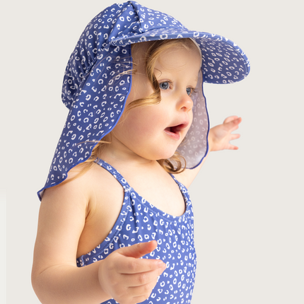 <tc>Swim Essentials</tc> Chapeau de soleil Baby Uv Bleu Léopard Protection du cou