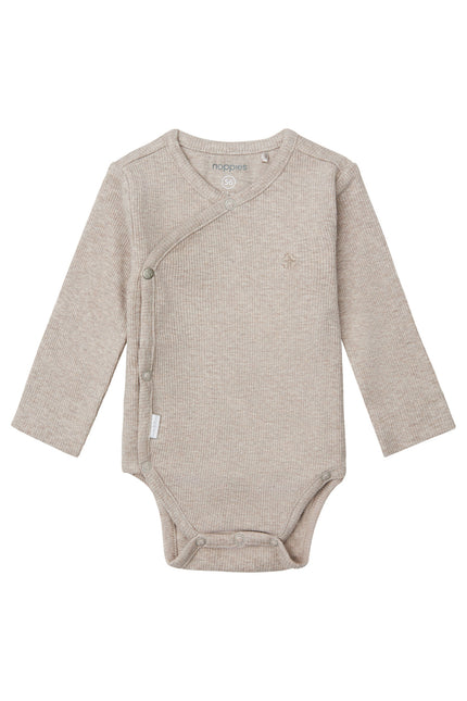 <tc>Noppies</tc> Romper manches longues Rib Nino Taupe Melange