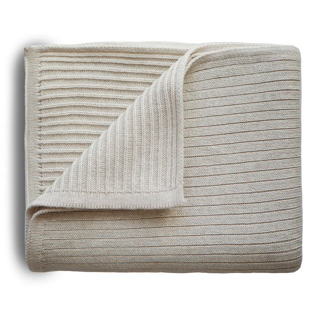 <tc>Mushie</tc> Couverture de berceau beige mélangé côtelé