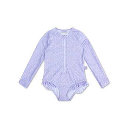 <tc>Swim Essentials</tc> Maillot de bain enfant lilas léopard manches longues.