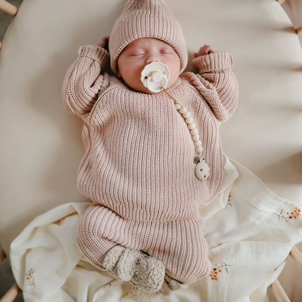 <tc>Mushie</tc> Bonnet de bébé Chunky Knit Blush