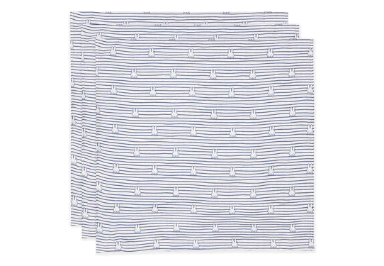 <tc>Jollein</tc> Hydrofile Cloth Miffy Stripe Navy 70cm 3pcs