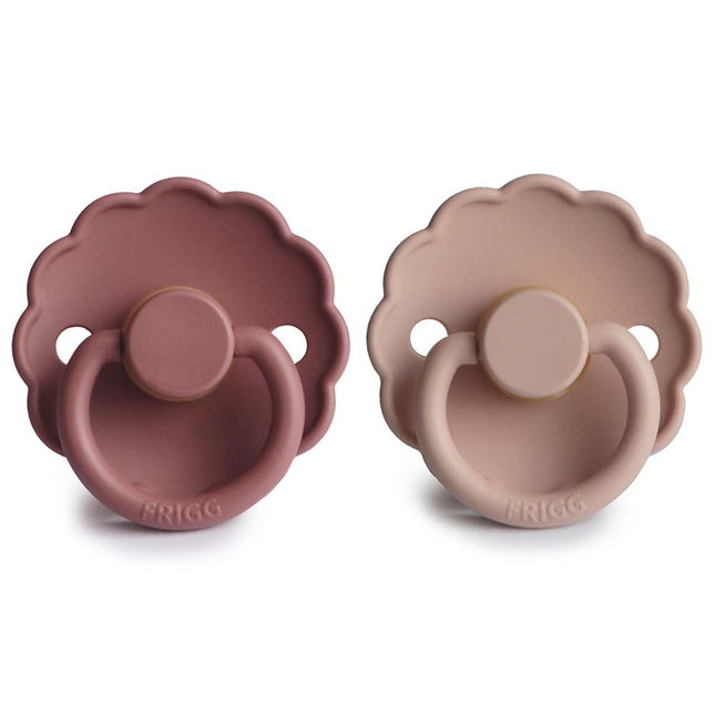 <tc>Frigg</tc> <tc>tétine</tc> Taille 2 Daisy Baby Blush/Woodch Silicone 2-Pack