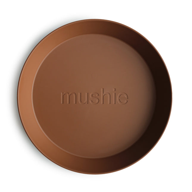 <tc>Mushie</tc> Assiette bébé ronde au caramel 2pcs