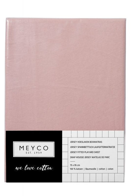 <tc>Meyco</tc> Drap-housse Jersy Box Matelas Vieux Rose 75x95cm