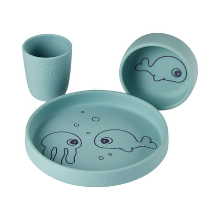 <tc>Done by Deer</tc> Set de couverts Silicone Sea Friends Blue