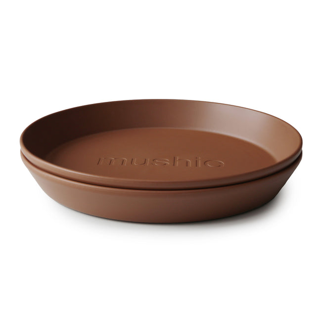 <tc>Mushie</tc> Assiette bébé ronde au caramel 2pcs