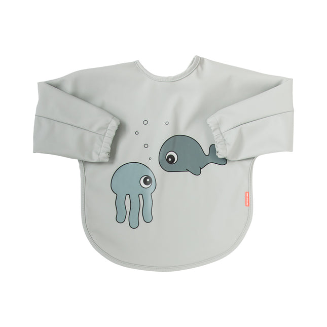 <tc>Done by Deer</tc> Bavoir à manches Sea Friends Gris 6-18m