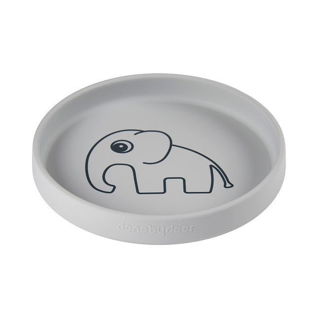 <tc>Done by Deer</tc> Assiette bébé en silicone Elphee Grey