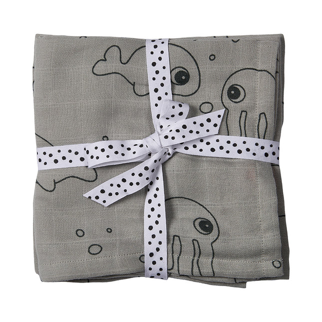 <tc>Done by Deer</tc> Couverture d'emmaillotage Sea Friends Grey 2pcs