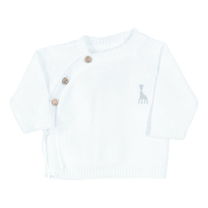 <tc>Sophie de Giraf</tc> Cardigan bébé Cardigan enveloppant blanc