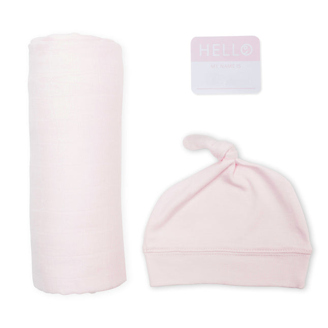 <tc>Lulujo</tc> Tissu hydrophile avec chapeau et autocollant rose