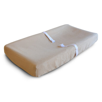 <tc>Mushie</tc> Housse de matelas à langer Taupe pâle