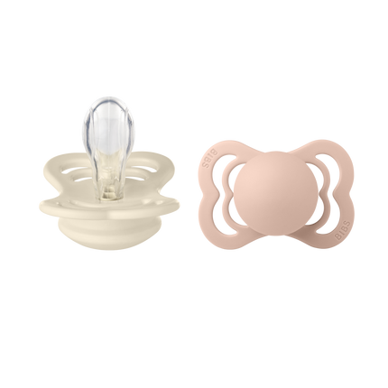 <tc>BIBS</tc> <tc>tétine</tc> Taille 1 Ivoire/Blush Supreme Silicone 2pcs