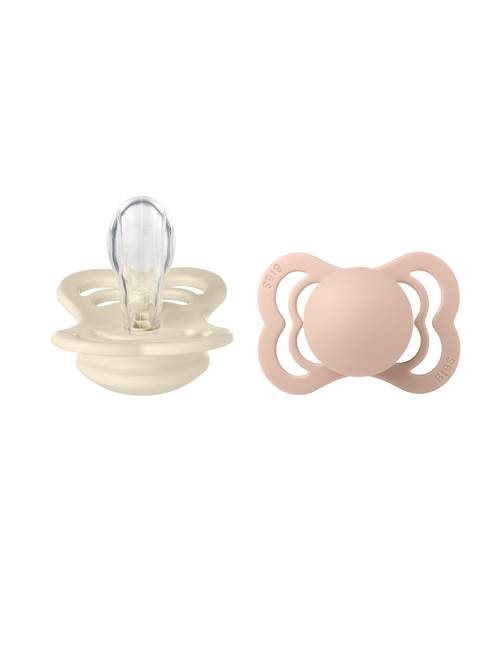 <tc>BIBS</tc> <tc>tétine</tc> Taille 1 Ivoire/Blush Supreme Silicone 2pcs