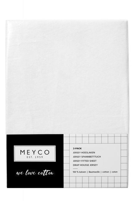 <tc>Meyco</tc> Drap-housse Jersey Blanc 40x80/90 cm 2pcs