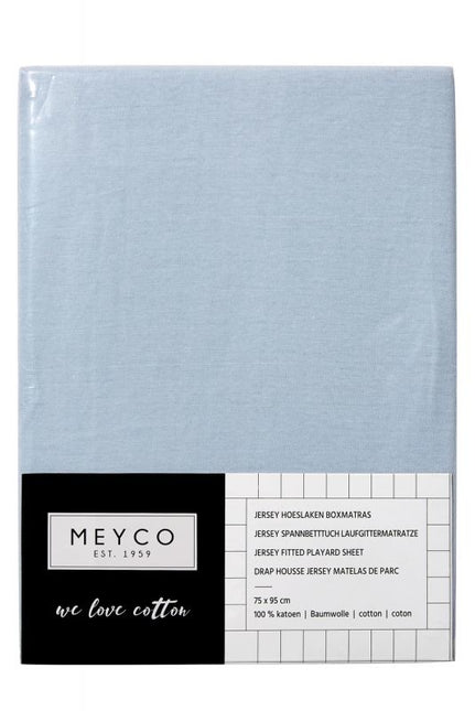 <tc>Meyco</tc> Drap-housse Jersy Box Matelas Bleu clair 75x95cm