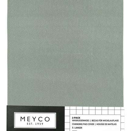 <tc>Meyco</tc> Housse de matelas à langer Basic Jersey Stone Green 2pcs.